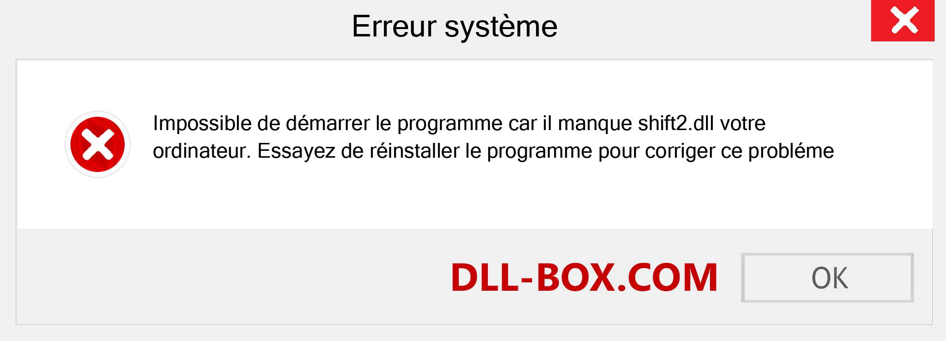 Le fichier shift2.dll est manquant ?. Télécharger pour Windows 7, 8, 10 - Correction de l'erreur manquante shift2 dll sur Windows, photos, images